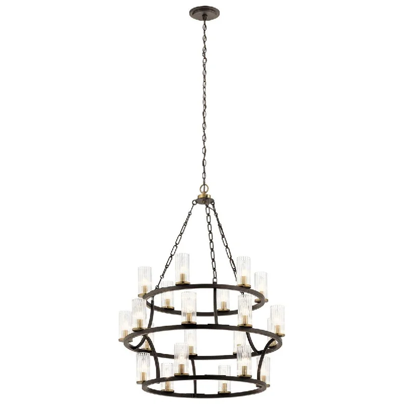 Industrial Lighting for Textile MillsMathias 32 In. 21 Lights 3-tier Chandelier Bronze Finish Industrial Lighting for Textile MillsMathias 32 In. 21 Lights 3-tier Chandelier Bronze Finish
