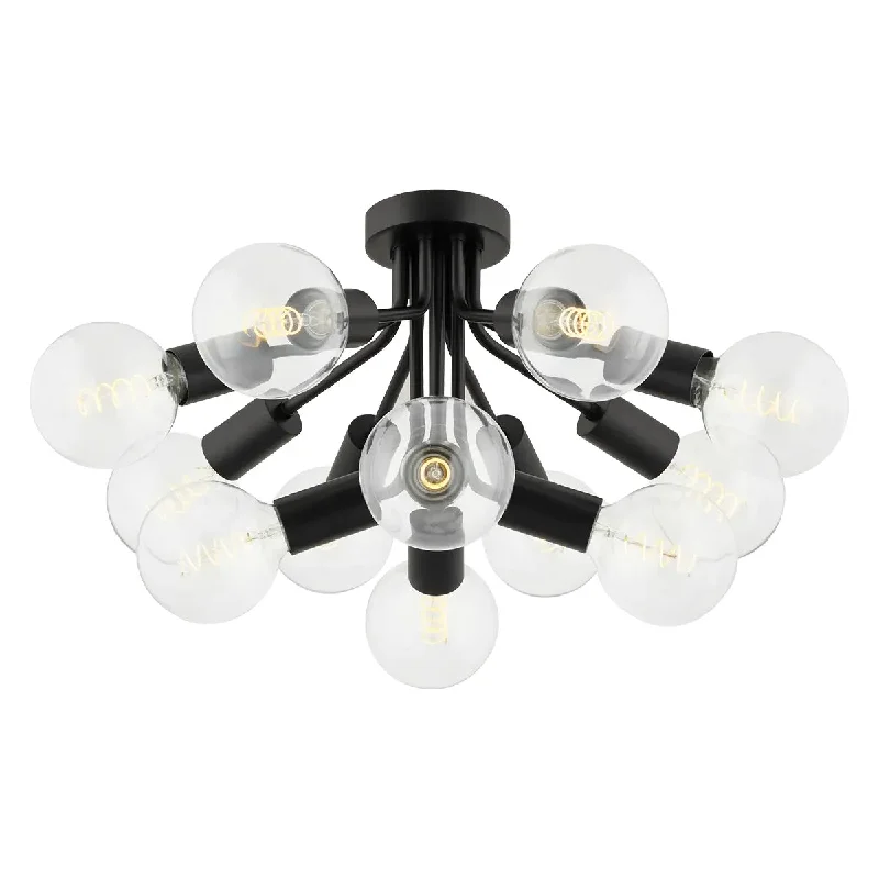 Track lighting with colored glass accentsDrea Semi Flush Mount