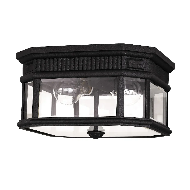 Track lighting with integrated LED driversCotswold Lane 2Lt Flush Ceiling Mount – Black Finish