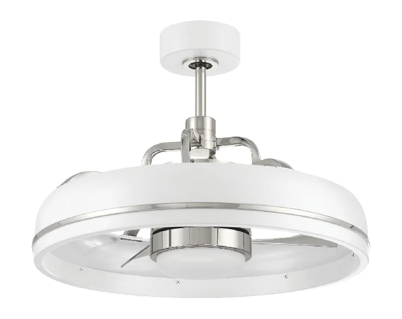 Low - voltage track lighting for safetyCraftmade TYL24WPLN3 Taylor 24" Ceiling Fan Fandelier White/Polished Nickel