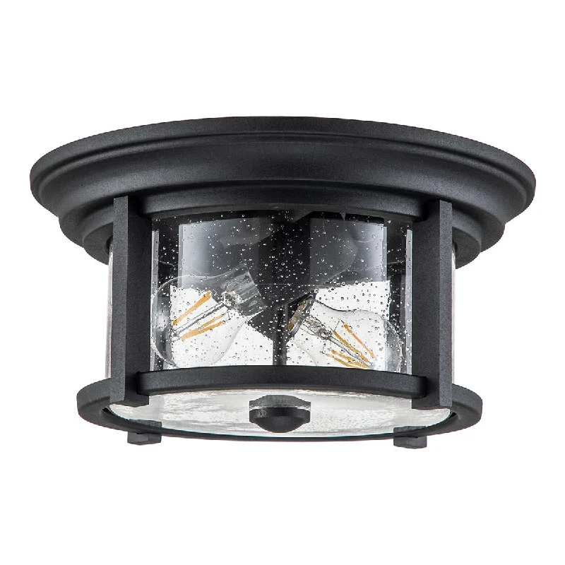Modern track lighting with LED bulbsMerrill 2Lt Flush Mount – Black/Bronze Finish