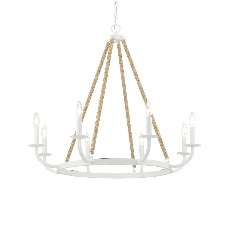 Shock - Resistant Industrial Lighting for Vibrating Machinery AreasLanton 34 In. 8 Lights Chandelier White Finish Shock - Resistant Industrial Lighting for Vibrating Machinery AreasLanton 34 In. 8 Lights Chandelier White Finish