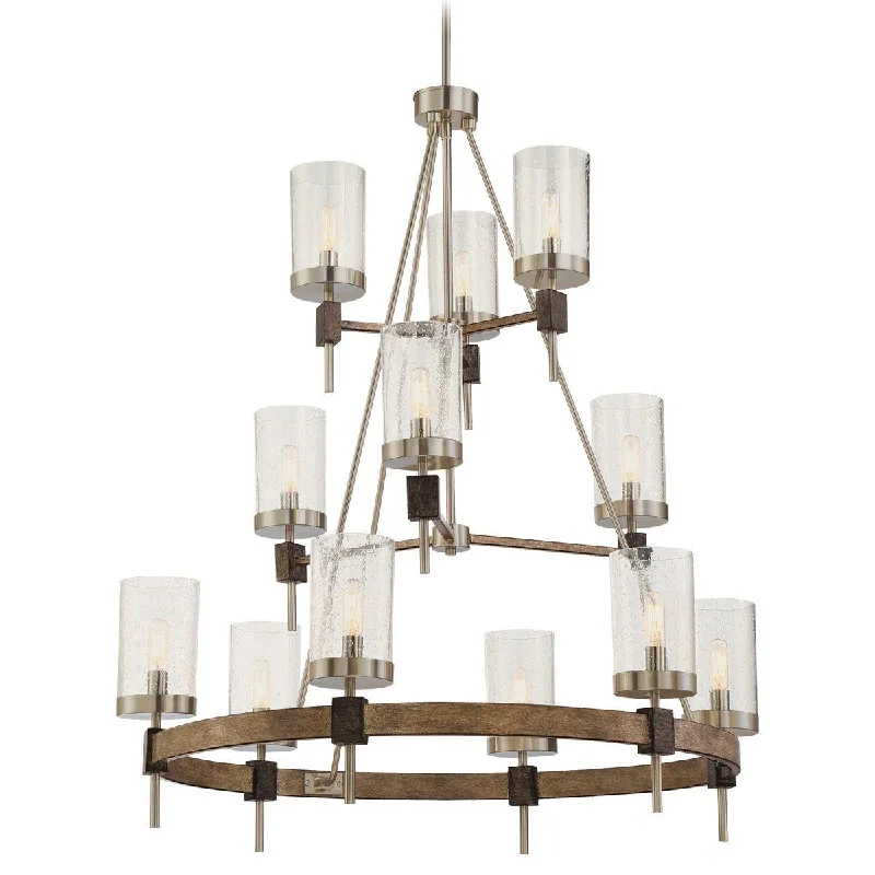 Industrial Lighting for Pharmaceutical ManufacturingBridlewood 34 in. 12 Lights Chandelier Brushed Nickel finish Industrial Lighting for Pharmaceutical ManufacturingBridlewood 34 in. 12 Lights Chandelier Brushed Nickel finish