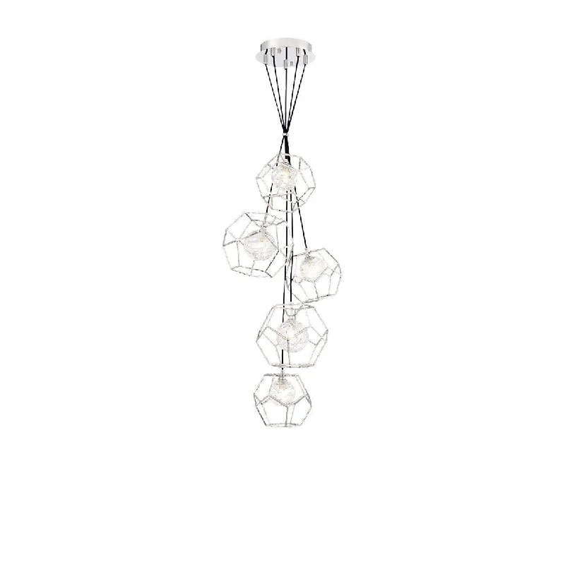 Industrial Lighting for Metal Fabrication ShopsNorway 19 in. 5 Lights LED Chandelier Chrome Finish Industrial Lighting for Metal Fabrication ShopsNorway 19 in. 5 Lights LED Chandelier Chrome Finish