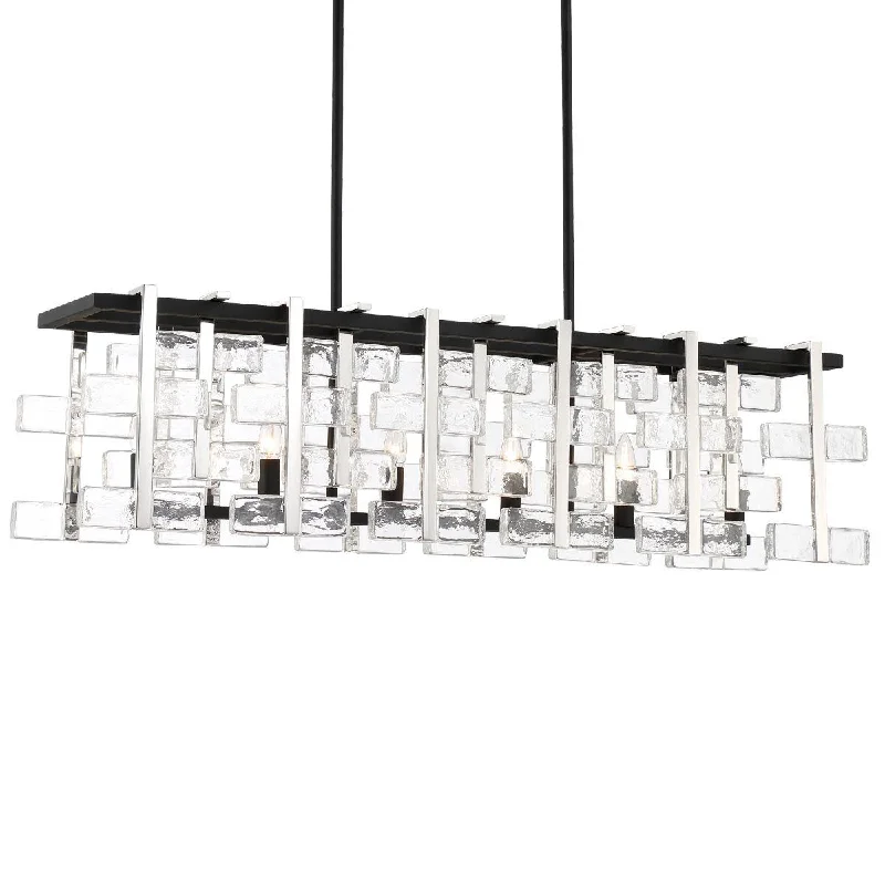 Energy - Efficient Industrial Lighting for Cost - SavingsPainesdale 45 in. 6 Lights Chandelier Black & Polished Nickel Finish