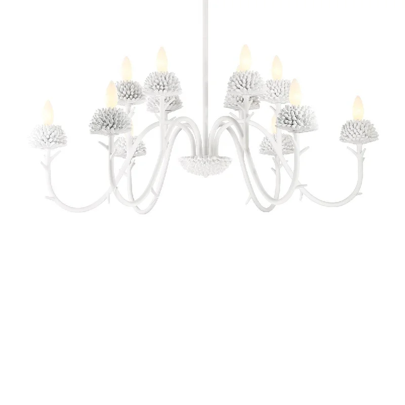 Industrial Flood Lighting for Outdoor Loading DocksNorth Fork By Robin Baron 38 In. 6 Lights Chandelier White Finish Industrial Flood Lighting for Outdoor Loading DocksNorth Fork By Robin Baron 38 In. 6 Lights Chandelier White Finish