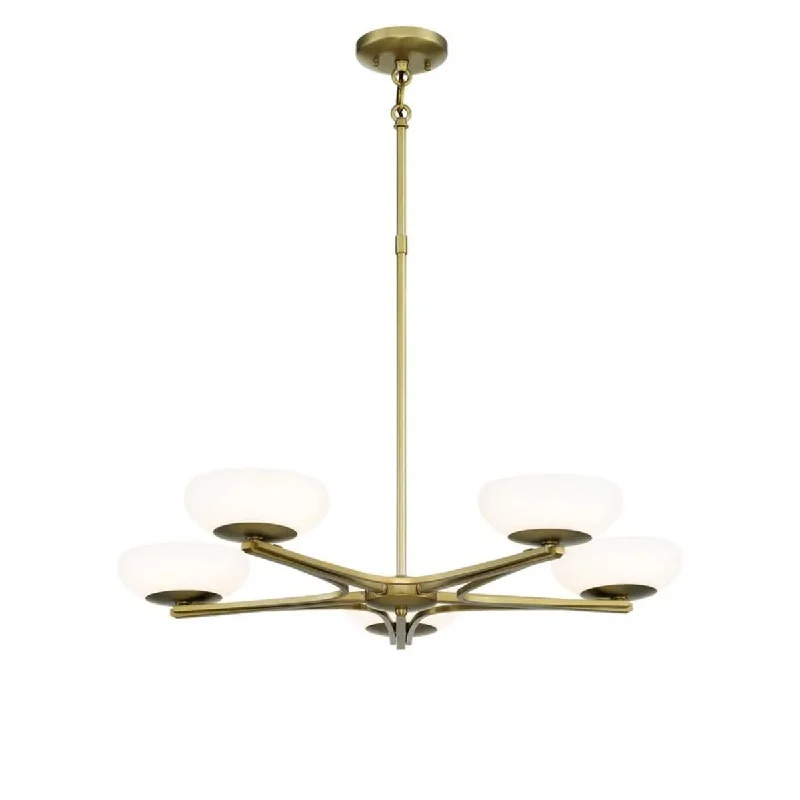 Industrial Flood Lighting for Outdoor Loading DocksScale 30 in. 5 Lights LED Chandelier Brass Finish Industrial Flood Lighting for Outdoor Loading DocksScale 30 in. 5 Lights LED Chandelier Brass Finish