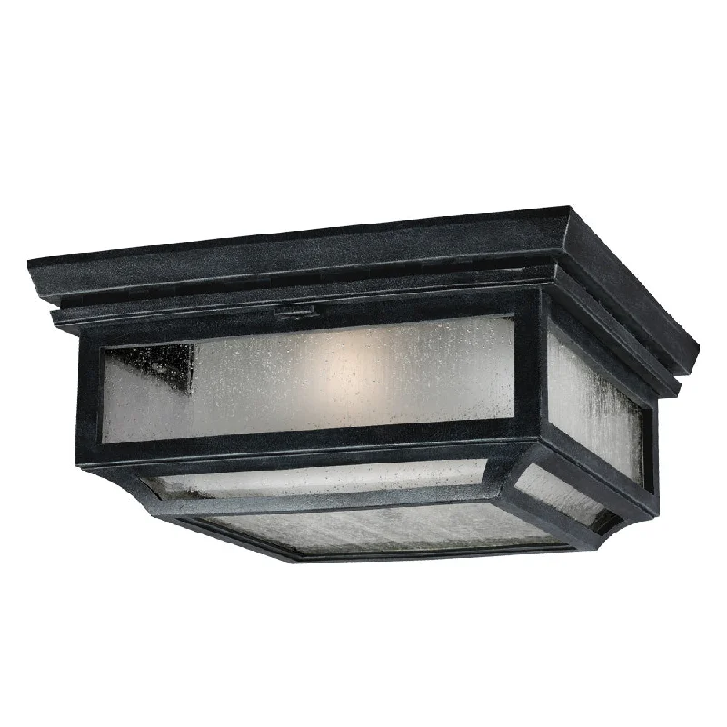 Track lighting for creating a focal pointShepherd 2Lt Flush Mount – Dark Weathered Zinc Finish