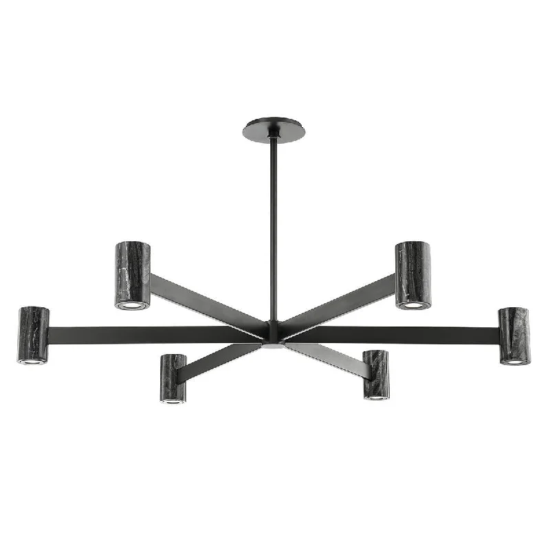Industrial Wall - Mounted Lighting for Workshop WallsPredock 45 In. 6 Lights LED Chandelier Black Finish Industrial Wall - Mounted Lighting for Workshop WallsPredock 45 In. 6 Lights LED Chandelier Black Finish