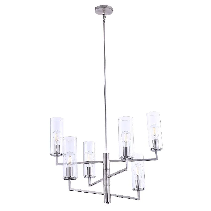 Industrial Lighting for Food Processing FactoriesAcacia 30 in. 6 Lights Chandelier Brushed Nickel Finish Industrial Lighting for Food Processing FactoriesAcacia 30 in. 6 Lights Chandelier Brushed Nickel Finish