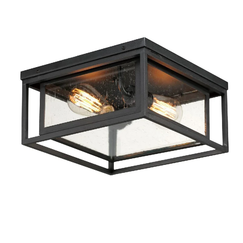 Industrial Area Lighting for Large Open SpacesCabana 12 in. 2 Lights Outdoor Flush Mount Black Finish Industrial Area Lighting for Large Open SpacesCabana 12 in. 2 Lights Outdoor Flush Mount Black Finish