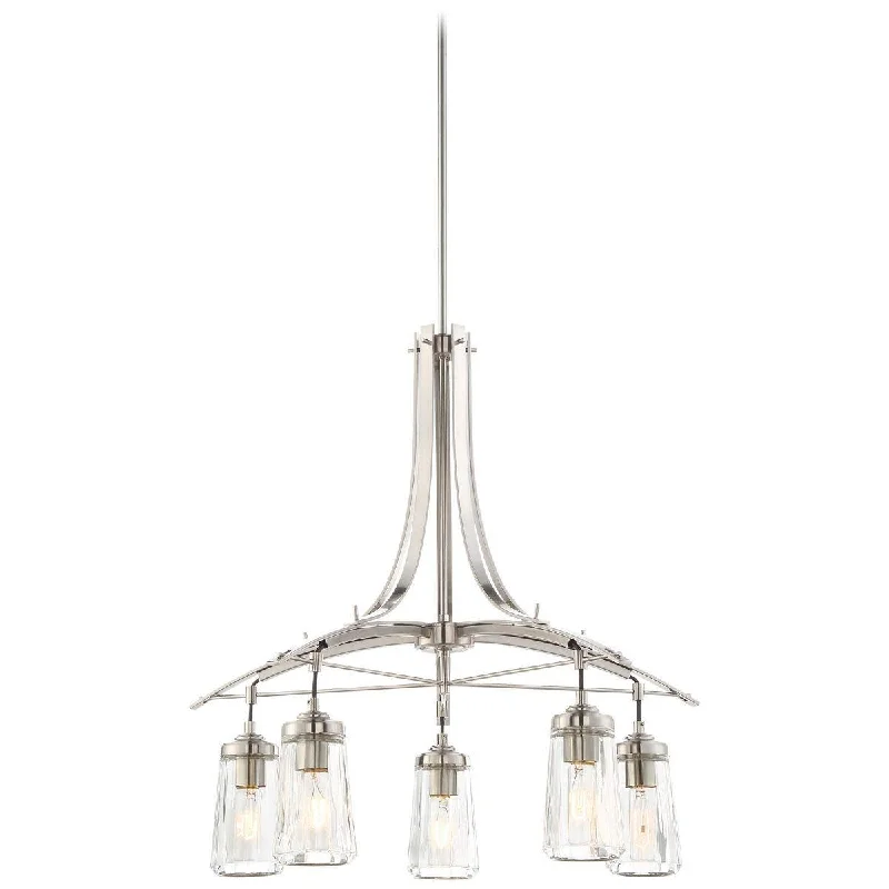 Industrial Flood Lighting for Outdoor Loading DocksPoleis 27 in. 5 Lights Chandelier Brushed Nickel finish Industrial Flood Lighting for Outdoor Loading DocksPoleis 27 in. 5 Lights Chandelier Brushed Nickel finish