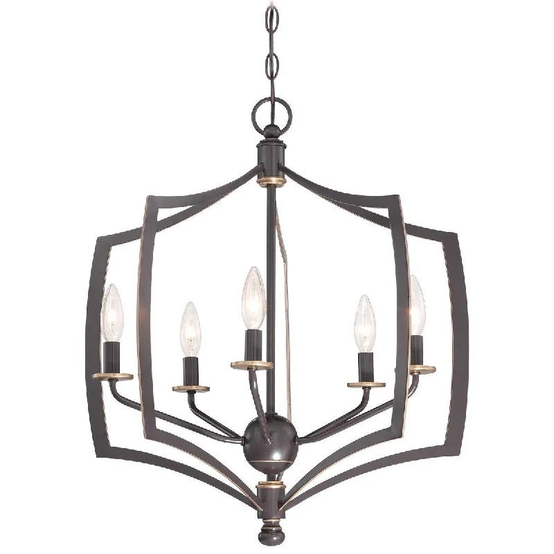 Industrial Lighting for Textile MillsMiddletown 23 in. 5 Lights Chandelier Bronze finish