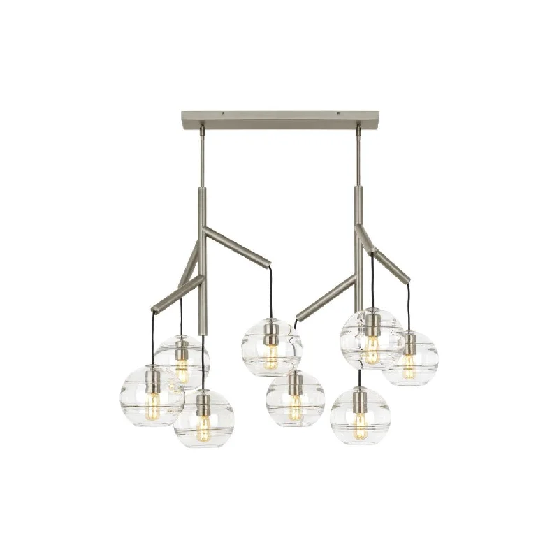 Industrial Lighting for Textile MillsSedona 39 in. 8 Lights Chandelier Satin Nickel Finish Clear Industrial Lighting for Textile MillsSedona 39 in. 8 Lights Chandelier Satin Nickel Finish Clear