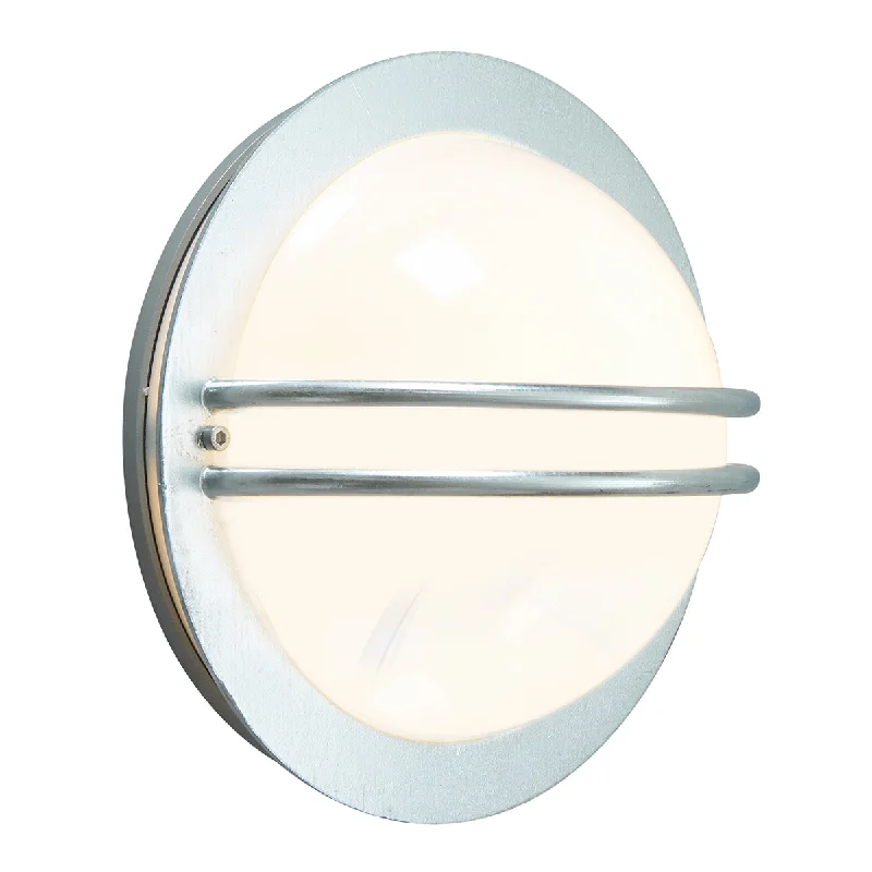 Track lighting with a brushed nickel finishBremen 1 Light Wall Lantern - Galvanised With Opal Glass