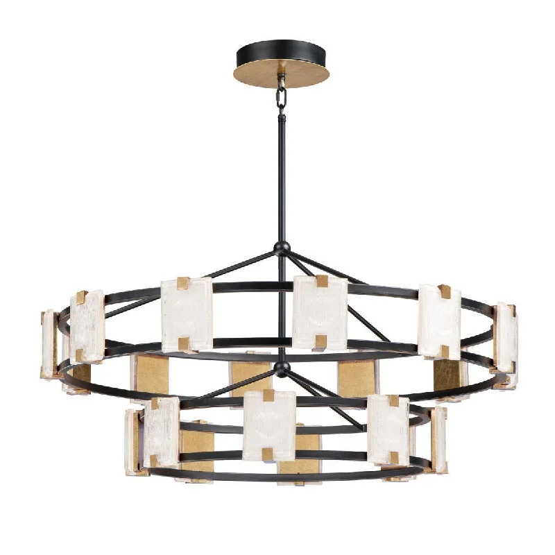 Industrial Lighting for Chemical PlantsRadiant 42 in. 20 Lights LED Chandelier Black Finish