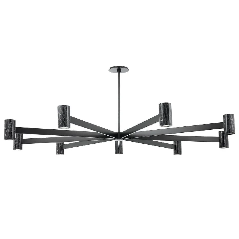 Color - Tunable Industrial Lighting for Special ApplicationsPredock 64 In. 9 Lights LED Chandelier Black Finish Color - Tunable Industrial Lighting for Special ApplicationsPredock 64 In. 9 Lights LED Chandelier Black Finish