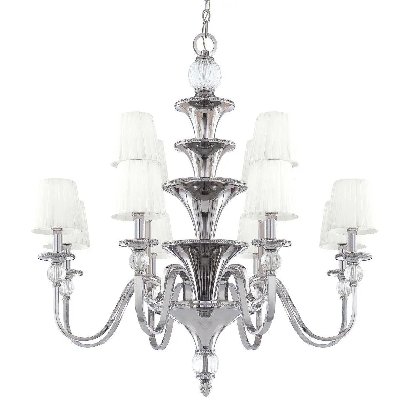 Industrial Emergency Lighting for Safety in FactoriesAise 39 in. 12 lights Chandelier Polished Nickel finish Industrial Emergency Lighting for Safety in FactoriesAise 39 in. 12 lights Chandelier Polished Nickel finish