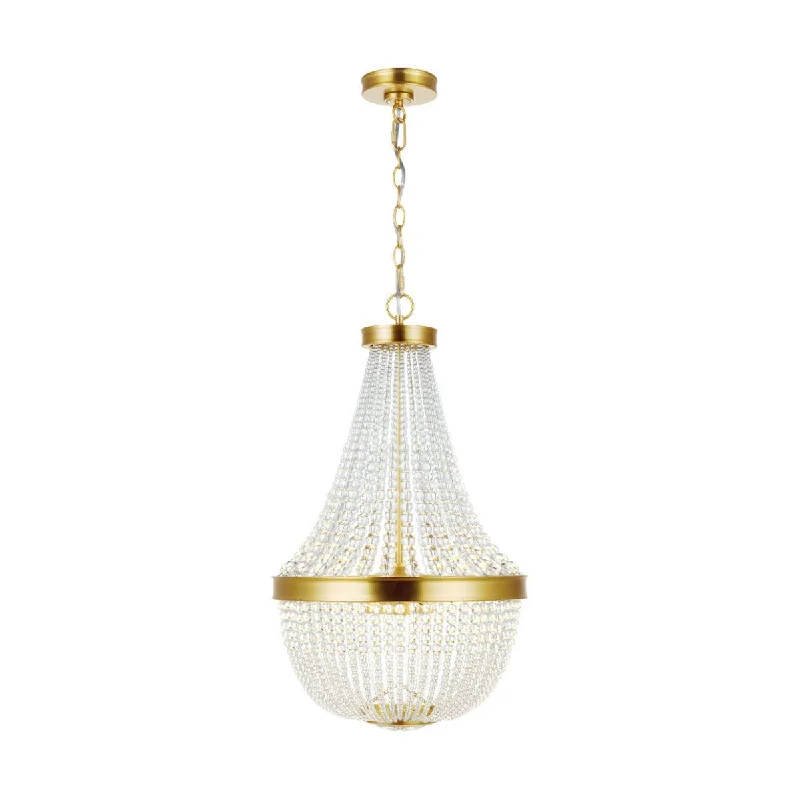 Industrial Lighting for Automotive Manufacturing PlantsSummerhill 16 in. 6 Lights Chandelier Brushed Brass Finish