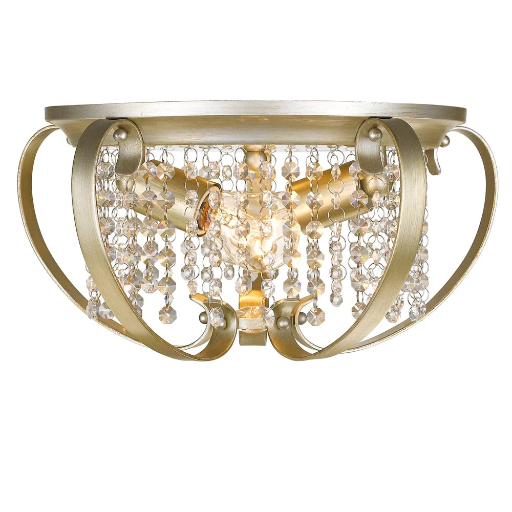 Dimmable track lighting for home officesGolden Lighting 1323-FM WG Ella Flush Mount in White Gold