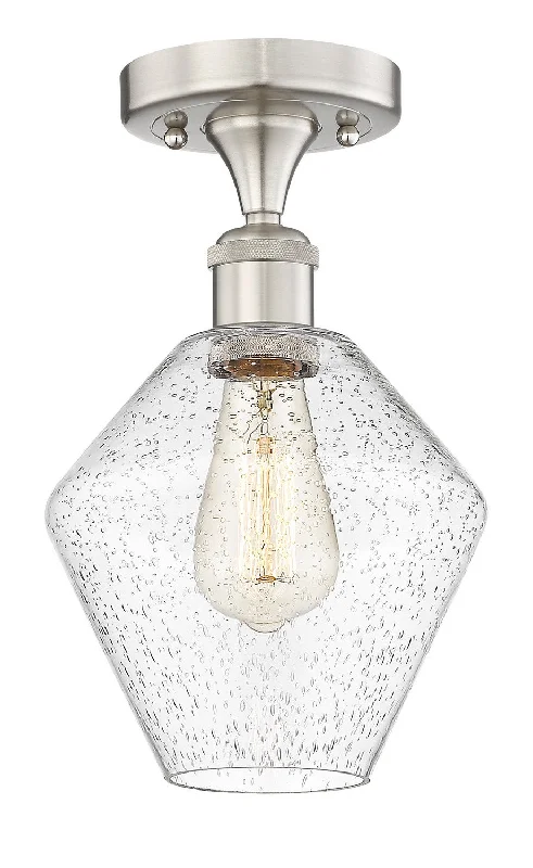 Dimmable Industrial Lighting for Ambiance ControlEdison One Light Semi-Flush Mount