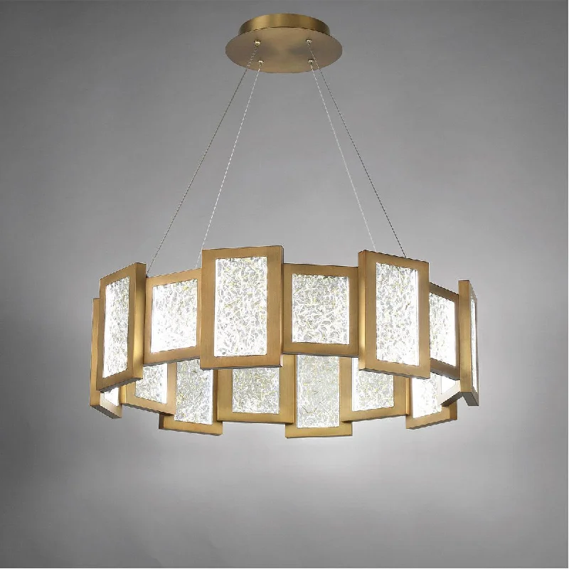 Dust - Resistant Industrial Lighting for Dirty WorkspacesFury 28 in. 16 Lights LED Chandelier Brass Finish Dust - Resistant Industrial Lighting for Dirty WorkspacesFury 28 in. 16 Lights LED Chandelier Brass Finish