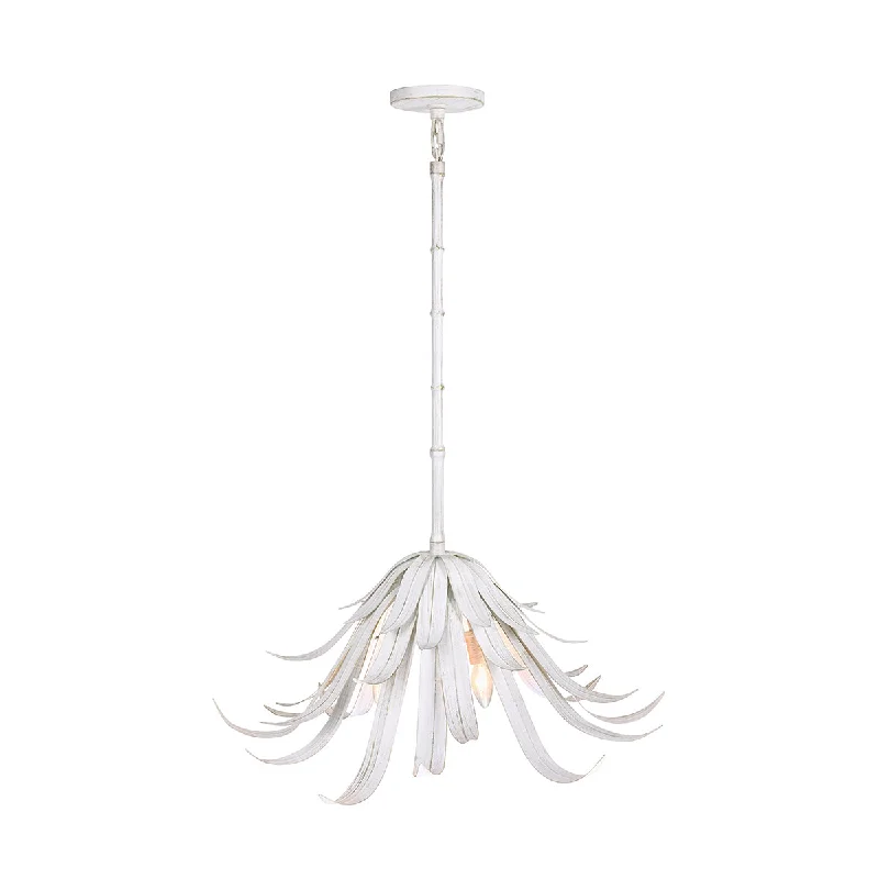 White track lighting for a clean lookEurofase 46431-028 Kagra 3 Light 24 Inch Distressed White Leaf Chandelier