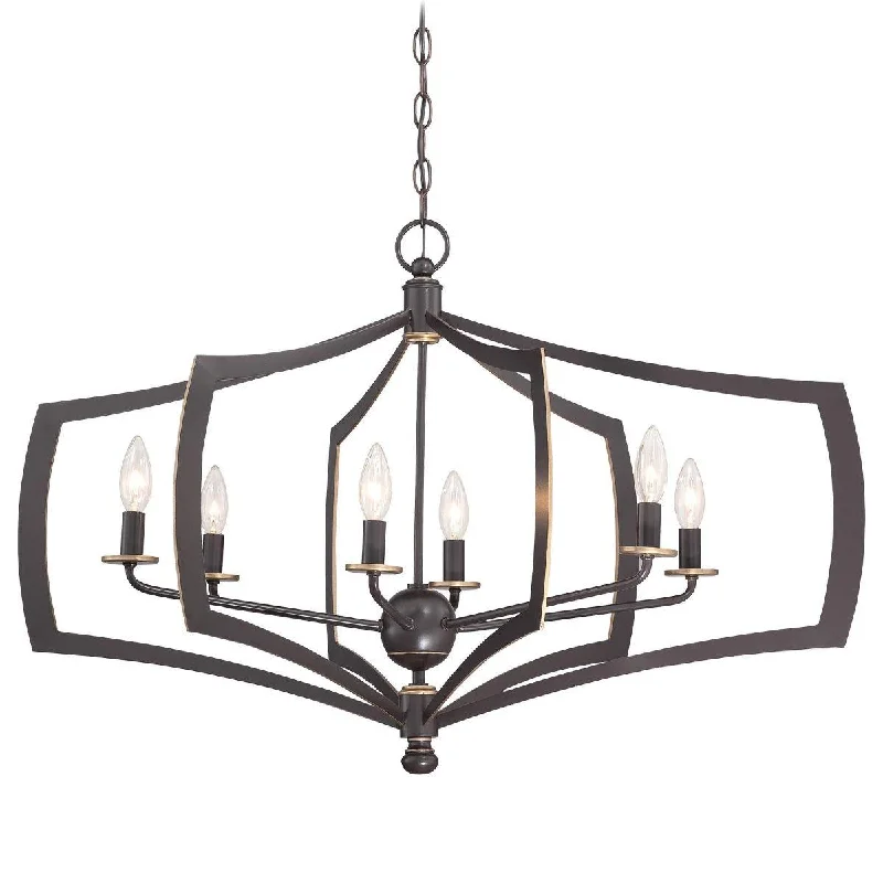 Industrial Wall - Mounted Lighting for Workshop WallsMiddletown 34 in. 6 Lights Chandelier Bronze finish