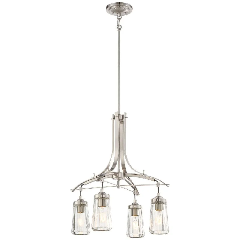 Industrial Lighting for Metal Fabrication ShopsPoleis 21 in. 4 Lights Chandelier Brushed Nickel finish Industrial Lighting for Metal Fabrication ShopsPoleis 21 in. 4 Lights Chandelier Brushed Nickel finish
