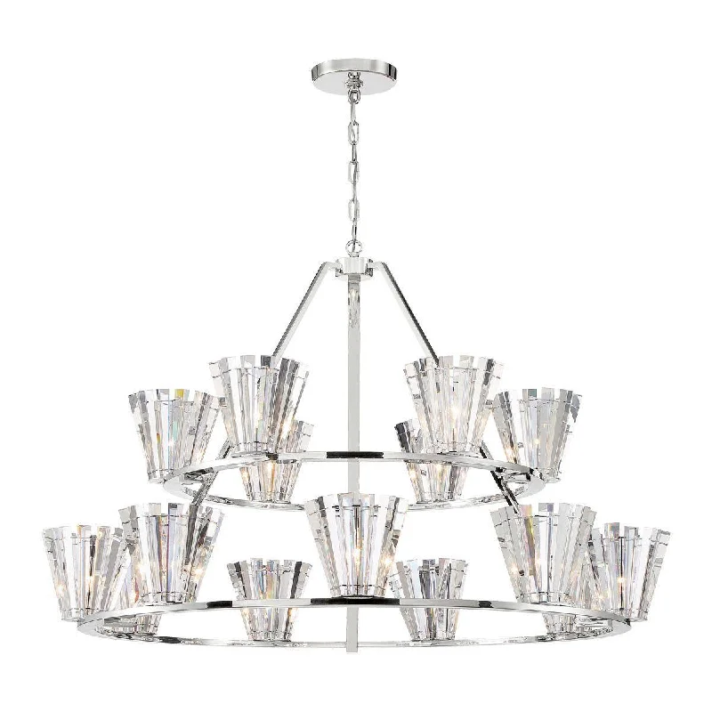 Industrial Lighting with High CRI (Color Rendering Index) for True Color PerceptionRicca 51 in. 15 Lights Chandelier Silver finish Industrial Lighting with High CRI (Color Rendering Index) for True Color PerceptionRicca 51 in. 15 Lights Chandelier Silver finish