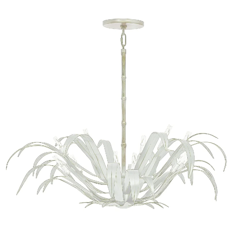 Track lighting for accentuating artworksEurofase  46432-025 Kagra 12 Light 42 Inch Distressed White Leaf Chandelier