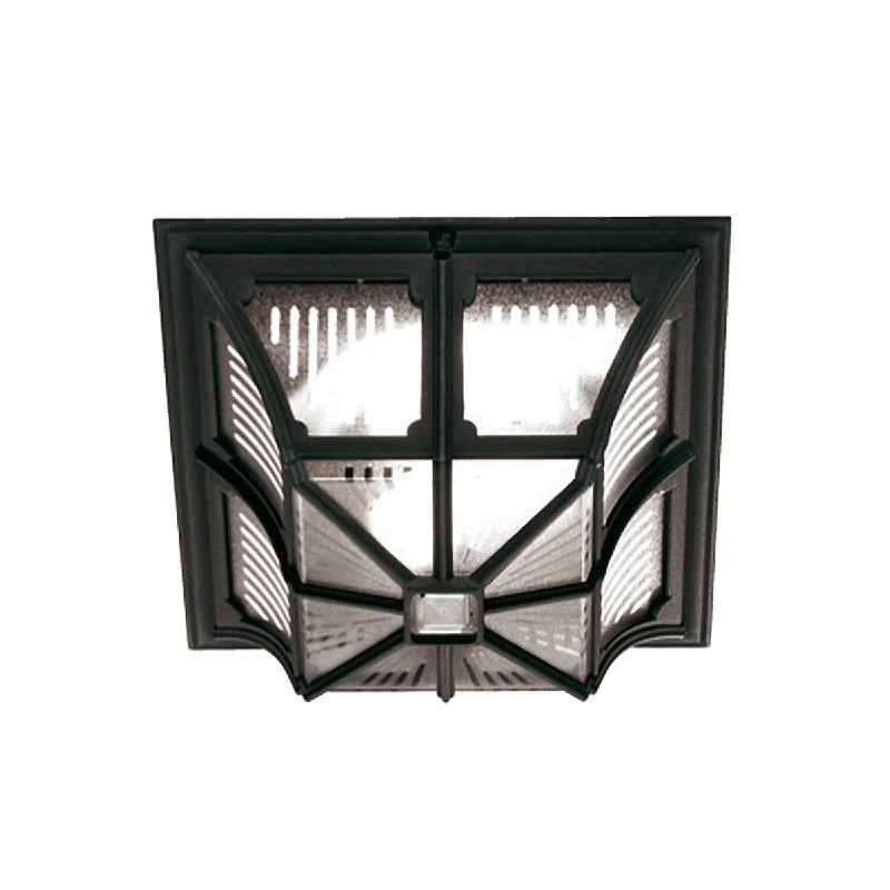 Track lighting with a decorative track designChapel Flush Lantern – Black Finish
