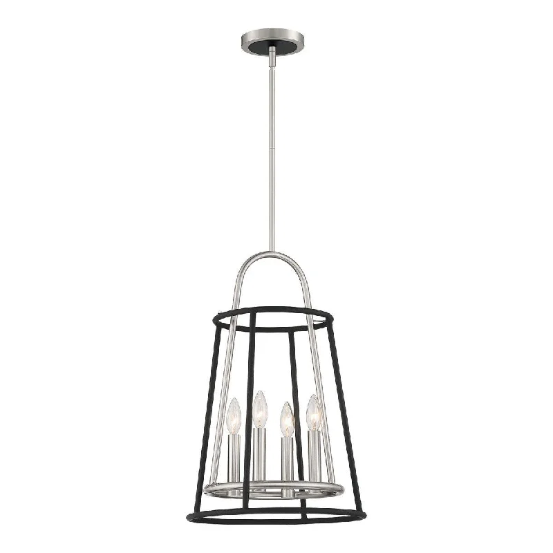 Industrial Lighting for Furniture FactoriesCampana 14 In. 4 Lights Chandelier Satin Nickel finish Industrial Lighting for Furniture FactoriesCampana 14 In. 4 Lights Chandelier Satin Nickel finish