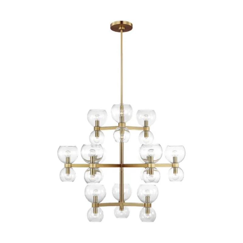 Color - Tunable Industrial Lighting for Special ApplicationsLondyn 37 in. 24 Lights Chandelier Brushed Brass finish Clear Shade Color - Tunable Industrial Lighting for Special ApplicationsLondyn 37 in. 24 Lights Chandelier Brushed Brass finish Clear Shade