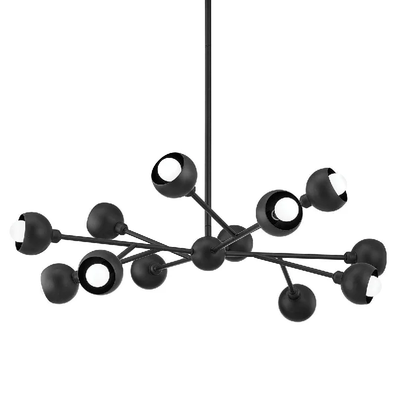 Shock - Resistant Industrial Lighting for Vibrating Machinery AreasColt 12 Lights Chandelier Black finish