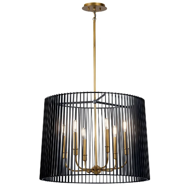 Industrial Lighting for Printing Press FacilitiesLinara 26 in. 6 Lights Chandelier Black Finish