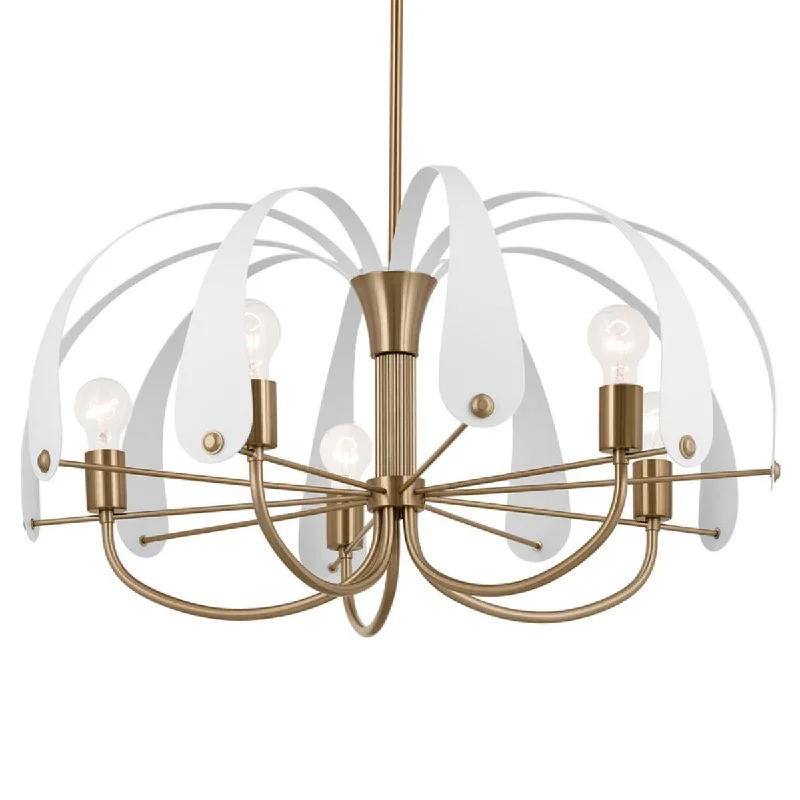 Low - Bay Industrial Lighting Fixtures for Small FactoriesPetal 31 in. 5 Lights Chandelier Champagne Bronze and Black Finish