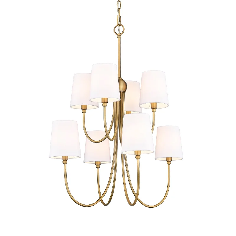 Large Chandeliers for Grand Halls and FoyersLarge Chandeliers for Grand Halls and Foyers8 Light Large Rustic 26"W x 31"H with Shades Two-tier Chandelier in Aged Brass Large Chandeliers for Grand Halls and FoyersLarge Chandeliers for Grand Halls and Foyers8 Light Large Rustic 26"W x 31"H with Shades Two-tier Chandelier in Aged Brass
