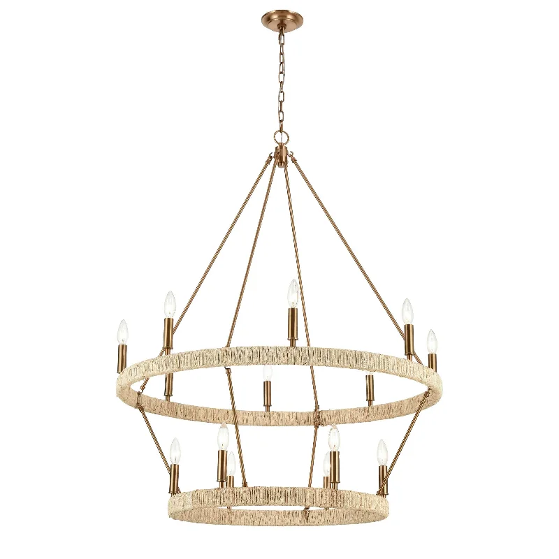 Chandeliers with Sputnik - Style Design for a Futuristic VibeChandeliers with Sputnik - Style Design for a Futuristic VibeAbaca 36'' Wide 14-Light Chandelier - Satin Brass By ELK