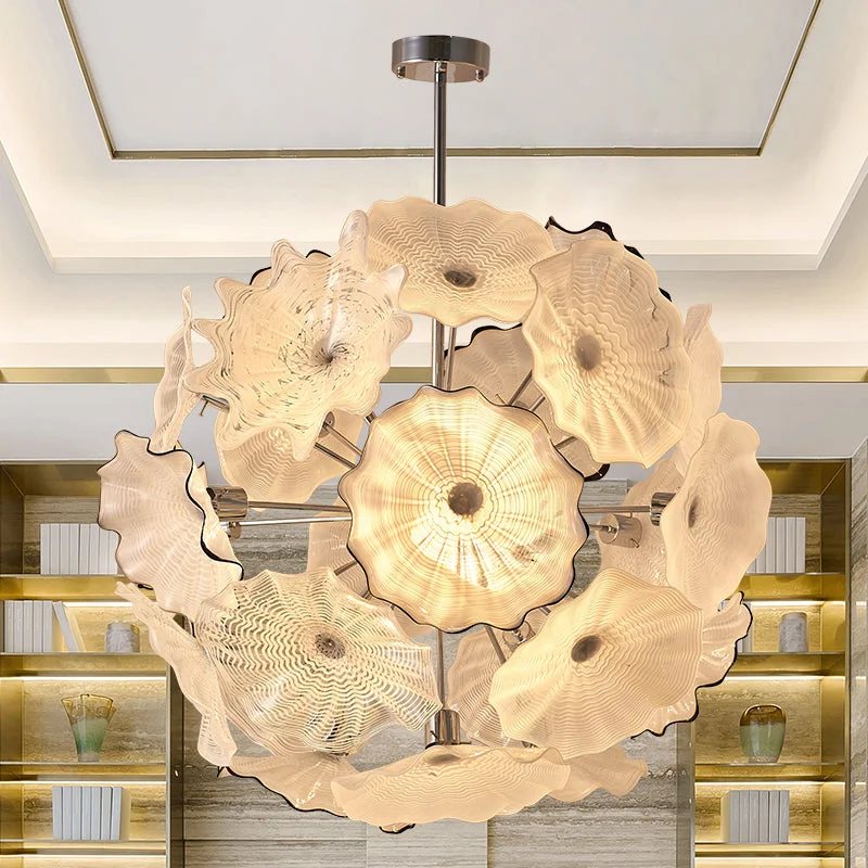 Chandeliers with Multiple Lights for Maximum IlluminationChandeliers with Multiple Lights for Maximum IlluminationWhite Blooms Blown Glass Plates Chandelier Murano Glass Chandeliers with Multiple Lights for Maximum IlluminationChandeliers with Multiple Lights for Maximum IlluminationWhite Blooms Blown Glass Plates Chandelier Murano Glass