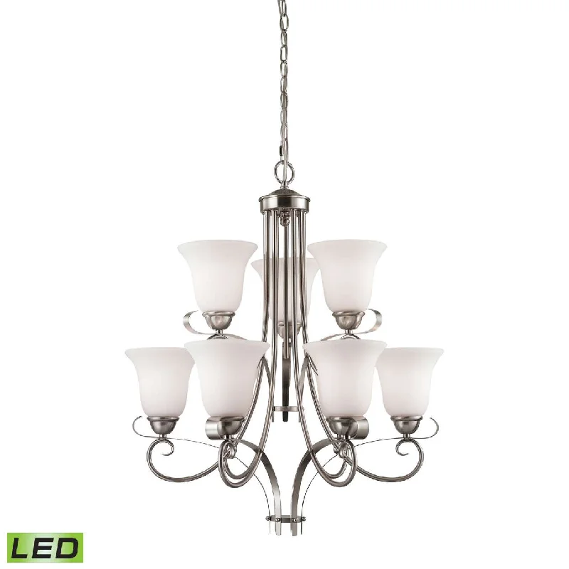 Chandeliers for Low Ceilings to Avoid OvercrowdingChandeliers for Low Ceilings to Avoid OvercrowdingBrighton 9-Light Chandelier in Brushed Nickel with White Glass - LED Chandeliers for Low Ceilings to Avoid OvercrowdingChandeliers for Low Ceilings to Avoid OvercrowdingBrighton 9-Light Chandelier in Brushed Nickel with White Glass - LED