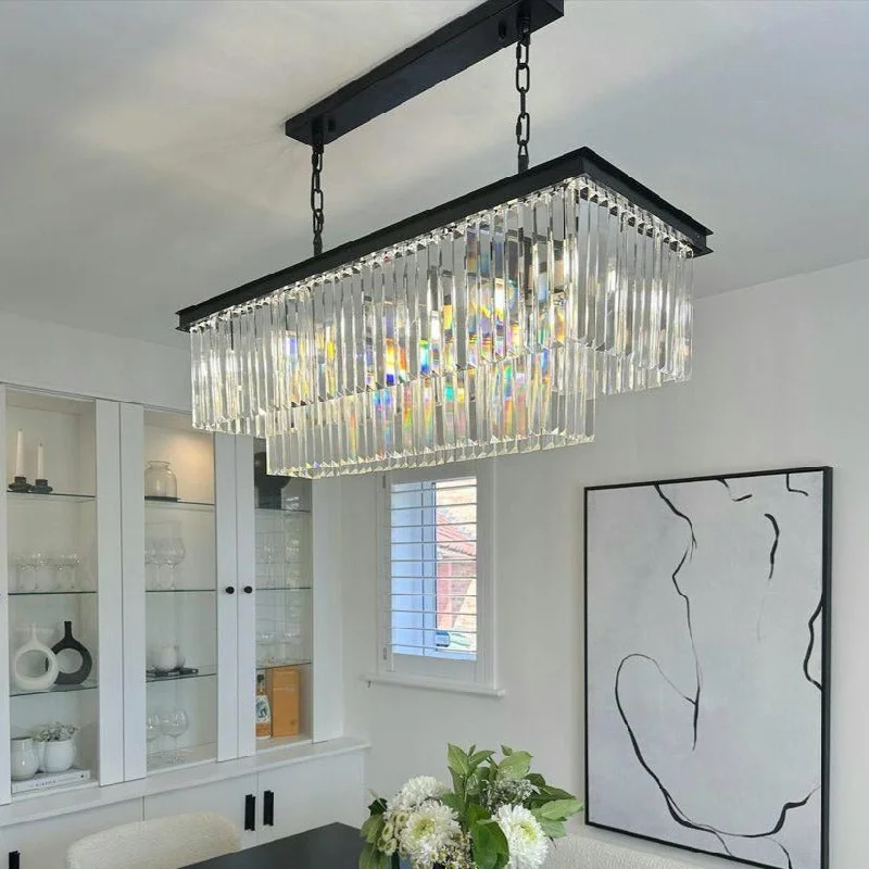 Chandeliers with Frosted Glass for a Softer Light DiffusionChandeliers with Frosted Glass for a Softer Light DiffusionCarolina Rectangular Bar Chandelier - 2 COLOURS Chandeliers with Frosted Glass for a Softer Light DiffusionChandeliers with Frosted Glass for a Softer Light DiffusionCarolina Rectangular Bar Chandelier - 2 COLOURS