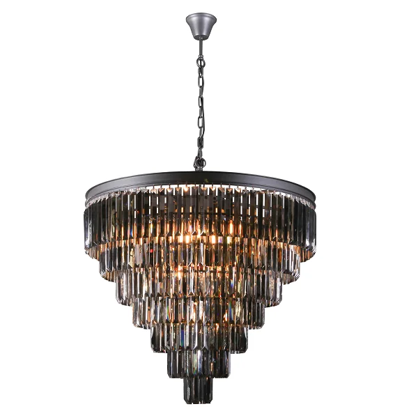 French Country Chandeliers with a Romantic AuraFrench Country Chandeliers with a Romantic AuraCharcoal Grey 7 Tier Crystal Chandelier