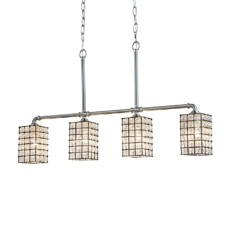 Chandeliers with Multiple Lights for Maximum IlluminationChandeliers with Multiple Lights for Maximum IlluminationCopper Grove Vaals 4-light Brushed Nickel Linear Chandelier with Clear Bubble Grid Shades Chandeliers with Multiple Lights for Maximum IlluminationChandeliers with Multiple Lights for Maximum IlluminationCopper Grove Vaals 4-light Brushed Nickel Linear Chandelier with Clear Bubble Grid Shades