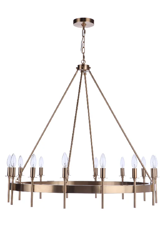 Large Chandeliers for Grand Halls and FoyersLarge Chandeliers for Grand Halls and FoyersCraftmade Larrson 54314-SB Chandelier Light - Satin Brass