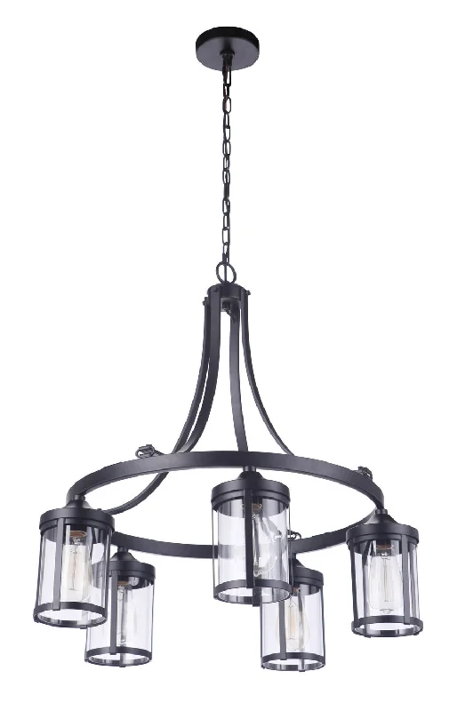 Chandeliers with Frosted Glass for a Softer Light DiffusionChandeliers with Frosted Glass for a Softer Light DiffusionCraftmade Elliot 55325-FB Chandelier Light - Flat Black
