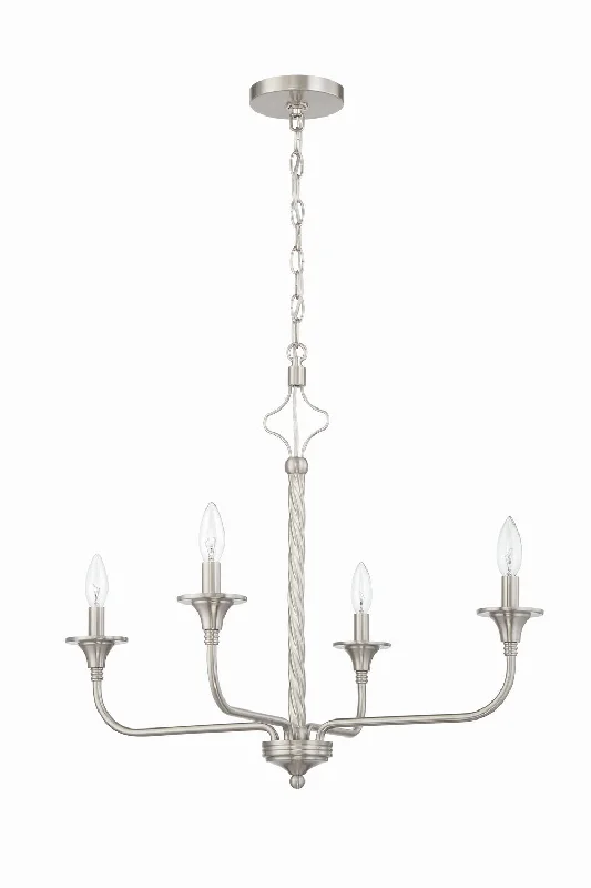 Chandeliers with Metal Frames in Bronze FinishChandeliers with Metal Frames in Bronze FinishCraftmade Jolenne 57024-BNK Chandelier Light - Brushed Polished Nickel