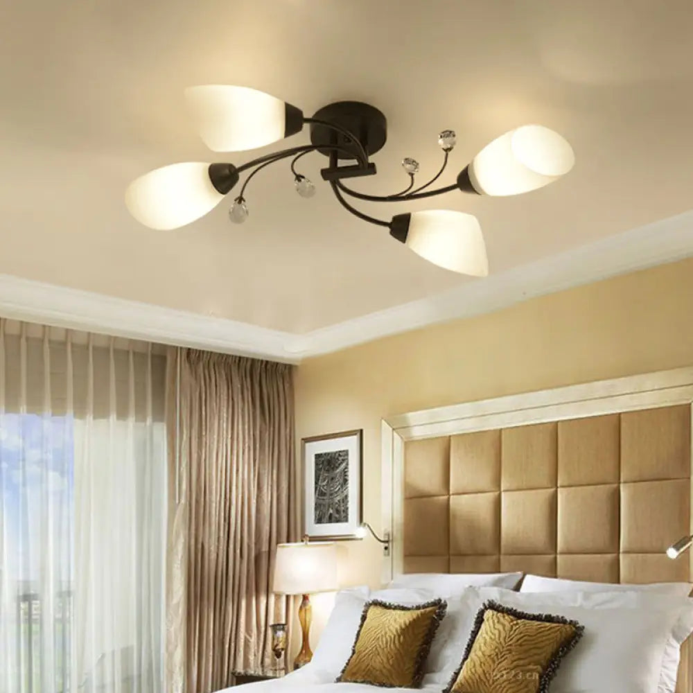 Chandeliers with Clear Crystal for a Sparkling EffectChandeliers with Clear Crystal for a Sparkling EffectRustic Black Opal Glass Semi Flush Ceiling Light Fixture with Floral Swirl Design - Ideal for Living Room Chandeliers with Clear Crystal for a Sparkling EffectChandeliers with Clear Crystal for a Sparkling EffectRustic Black Opal Glass Semi Flush Ceiling Light Fixture with Floral Swirl Design - Ideal for Living Room