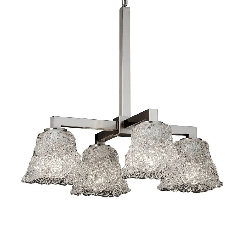 Chandeliers with Metal Frames in Copper FinishChandeliers with Metal Frames in Copper FinishJustice Design Veneto Luce Modular Brushed Nickel 4-light Chandelier, Lace Square Flared Shade - Silver Chandeliers with Metal Frames in Copper FinishChandeliers with Metal Frames in Copper FinishJustice Design Veneto Luce Modular Brushed Nickel 4-light Chandelier, Lace Square Flared Shade - Silver