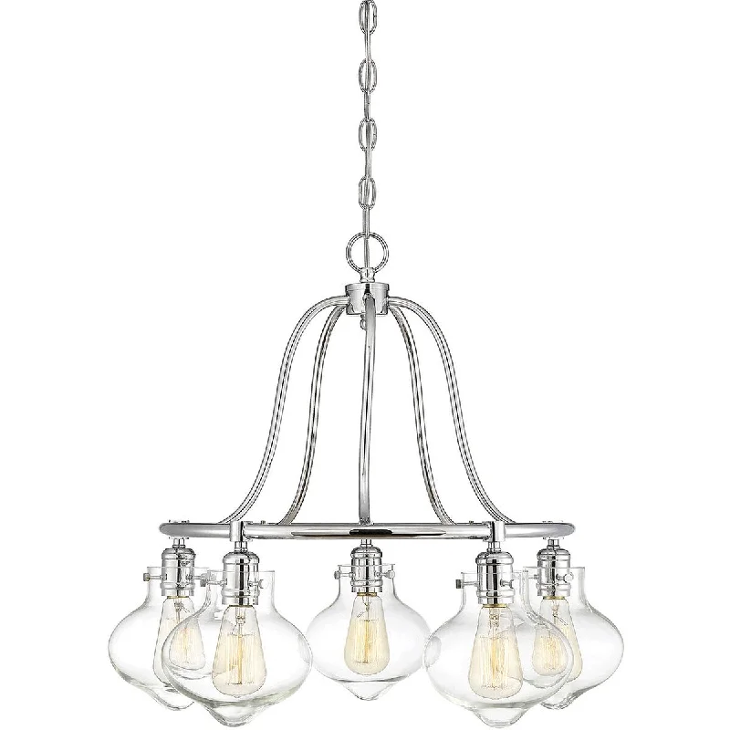 Victorian - Inspired Chandeliers with Ornate DetailsVictorian - Inspired Chandeliers with Ornate DetailsLeigh Brushed Nickel 5-Light Open Cage Metal Chandelier with Clear Schoolhouse Glass Shades Victorian - Inspired Chandeliers with Ornate DetailsVictorian - Inspired Chandeliers with Ornate DetailsLeigh Brushed Nickel 5-Light Open Cage Metal Chandelier with Clear Schoolhouse Glass Shades